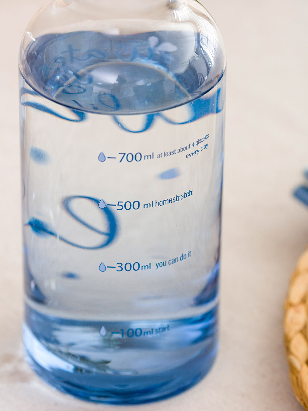 Mavi Bardak Kapaklı Cam Karaf Sürahi 700 ml-4