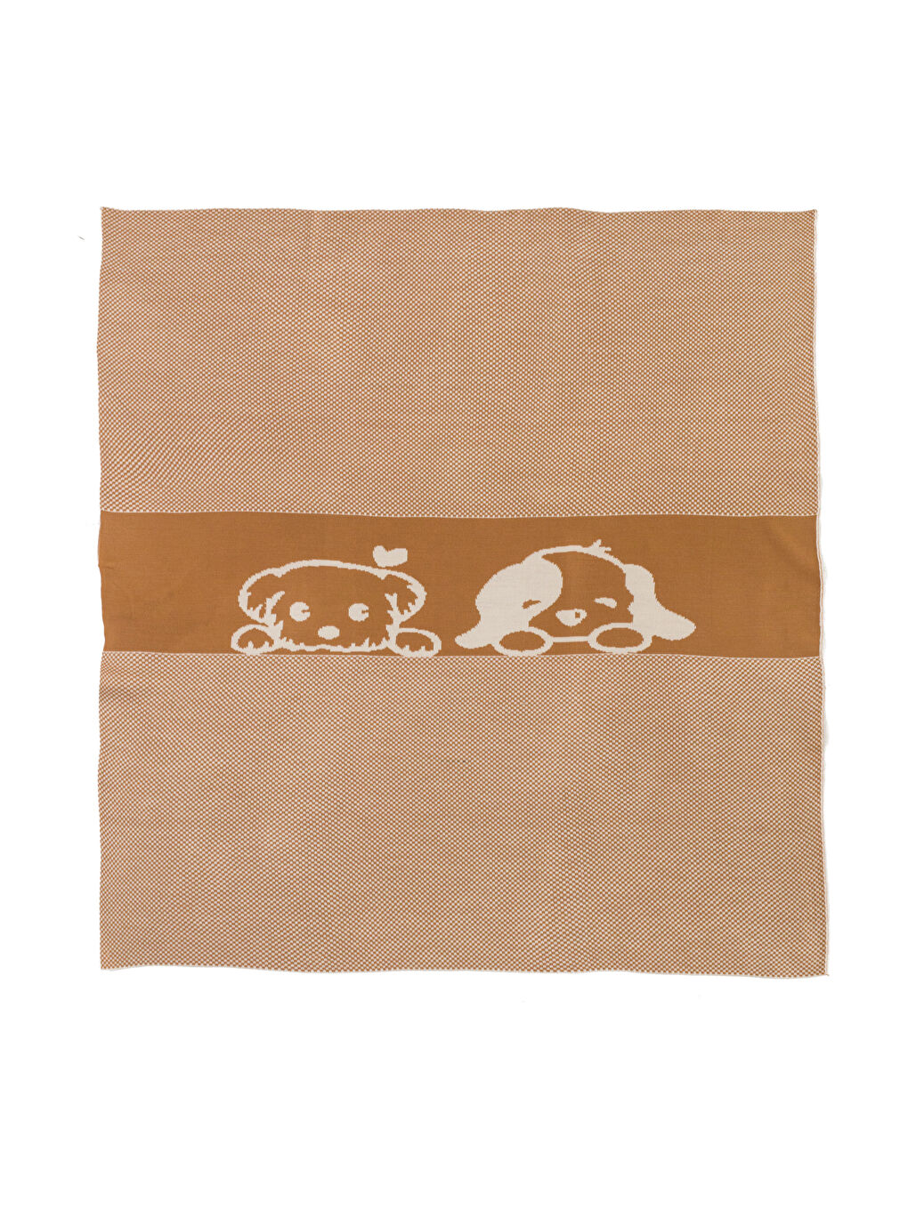 Kahverengi Köpek Baskılı Erkek Bebek Battaniye-4