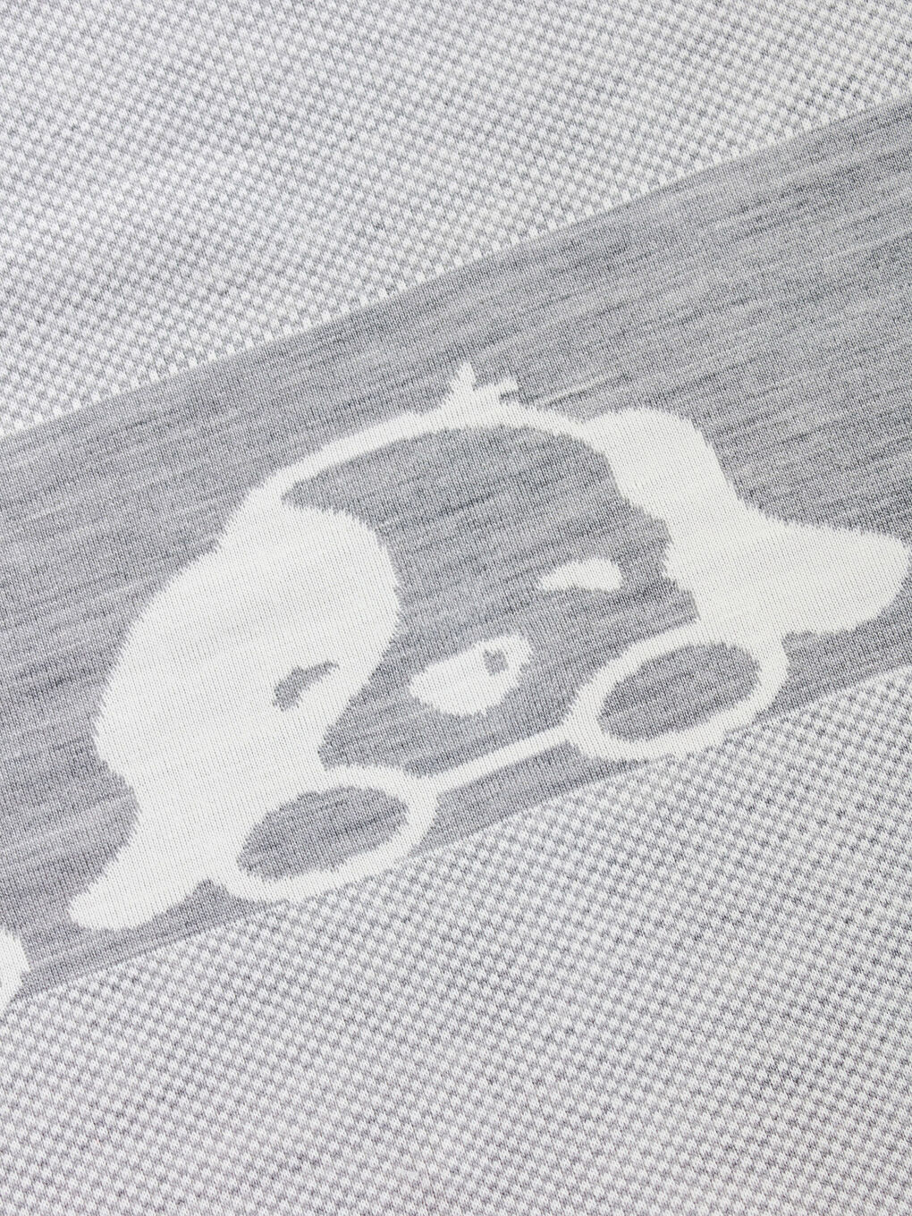 Gri Köpek Baskılı Erkek Bebek Battaniye-3