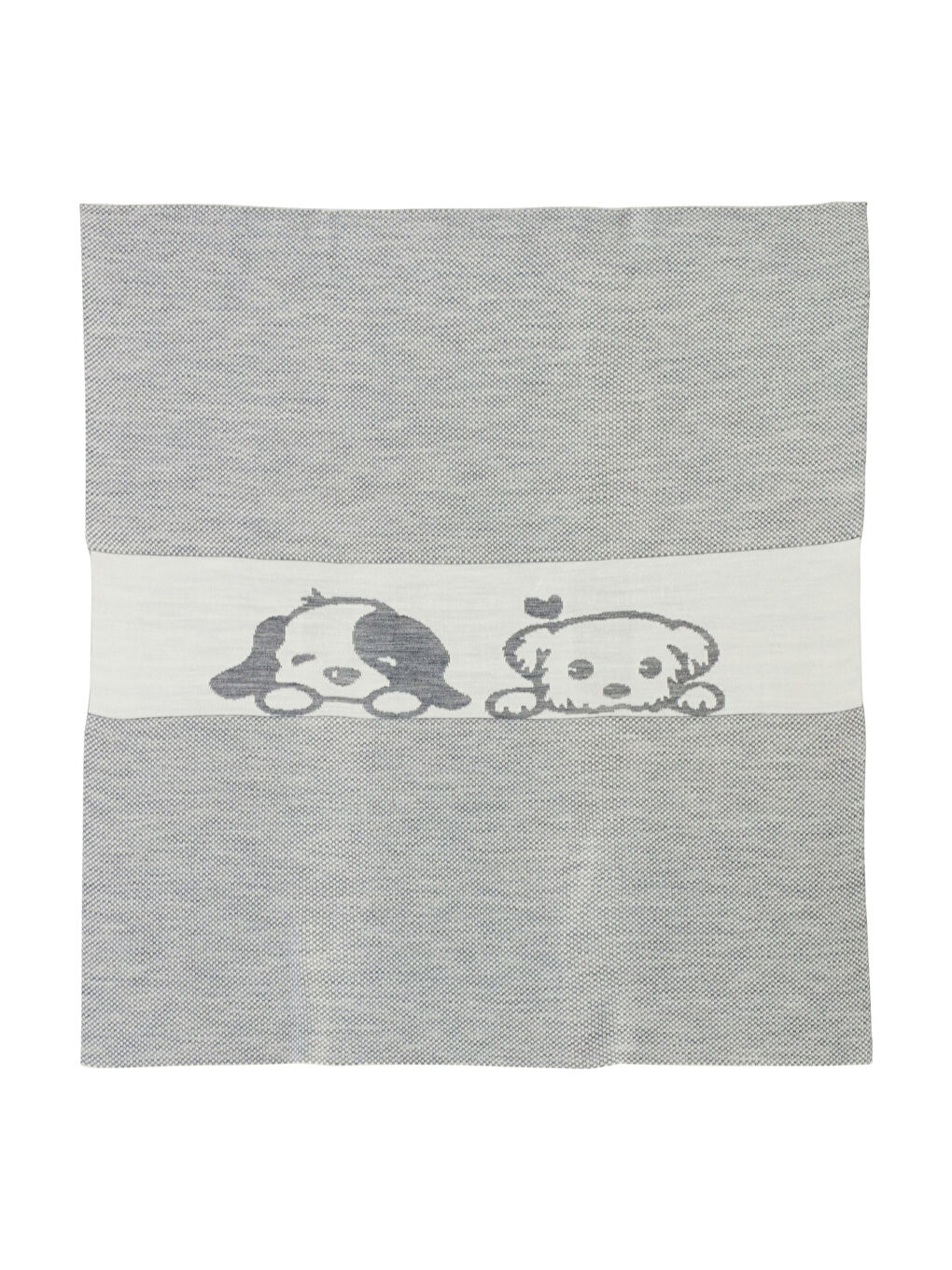 Gri Köpek Baskılı Erkek Bebek Battaniye-5