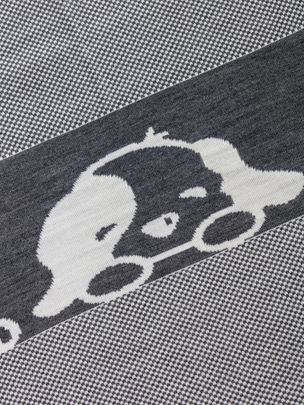 Gri Köpek Baskılı Erkek Bebek Battaniye-3