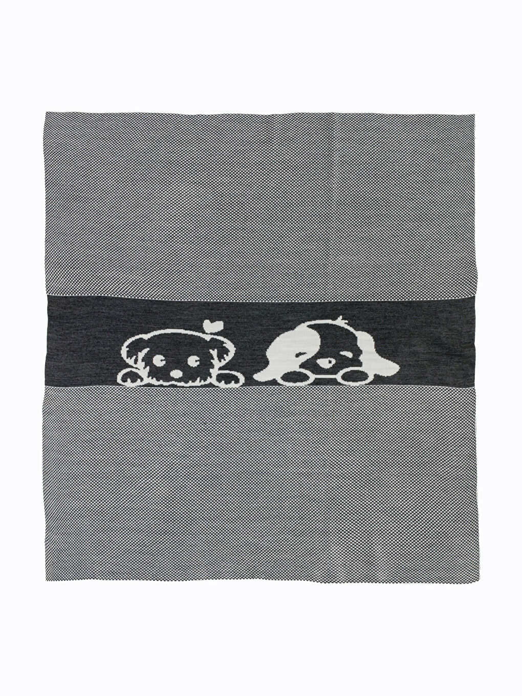 Gri Köpek Baskılı Erkek Bebek Battaniye-4