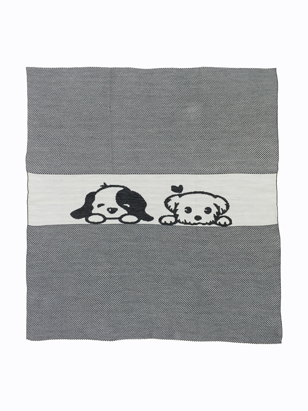 Gri Köpek Baskılı Erkek Bebek Battaniye-5