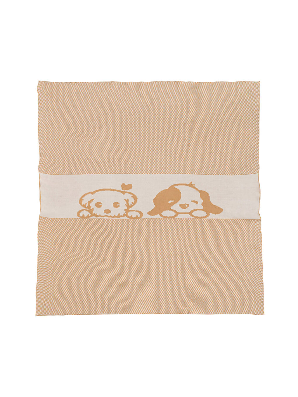 Kahverengi Köpek Baskılı Erkek Bebek Battaniye-4
