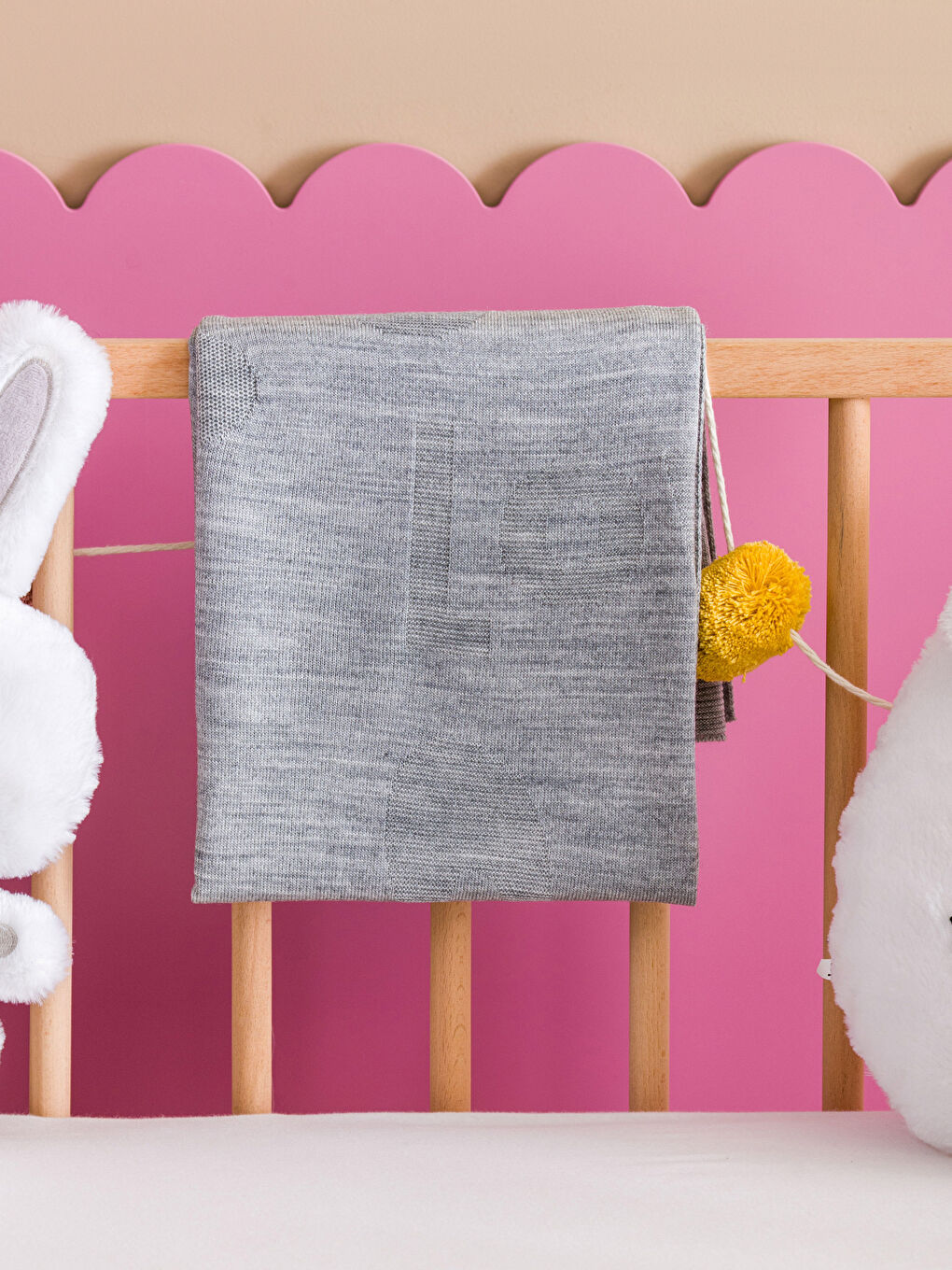 Gri Baskılı Erkek Bebek Battaniyesi-1