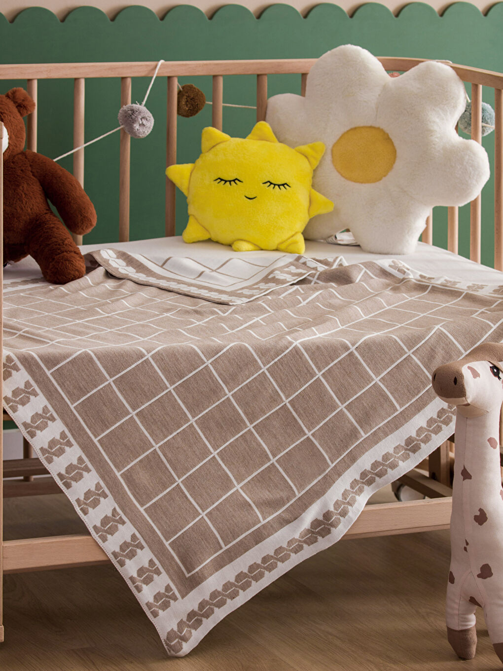 Kahverengi Desenli Erkek Bebek Battaniyesi