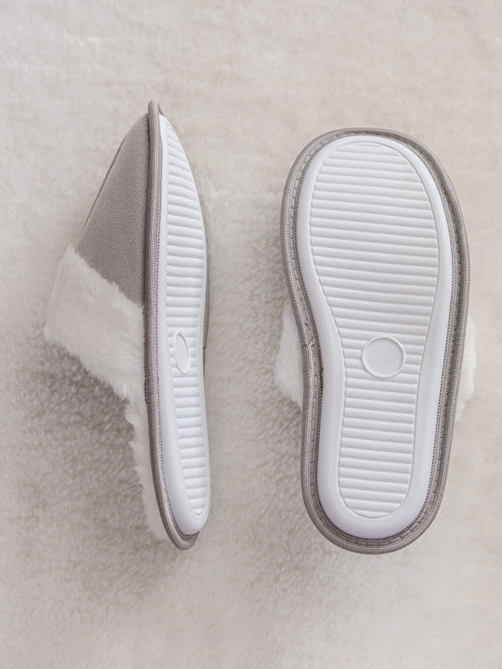 Gri Pelüş Kadın Ev Terliği-3