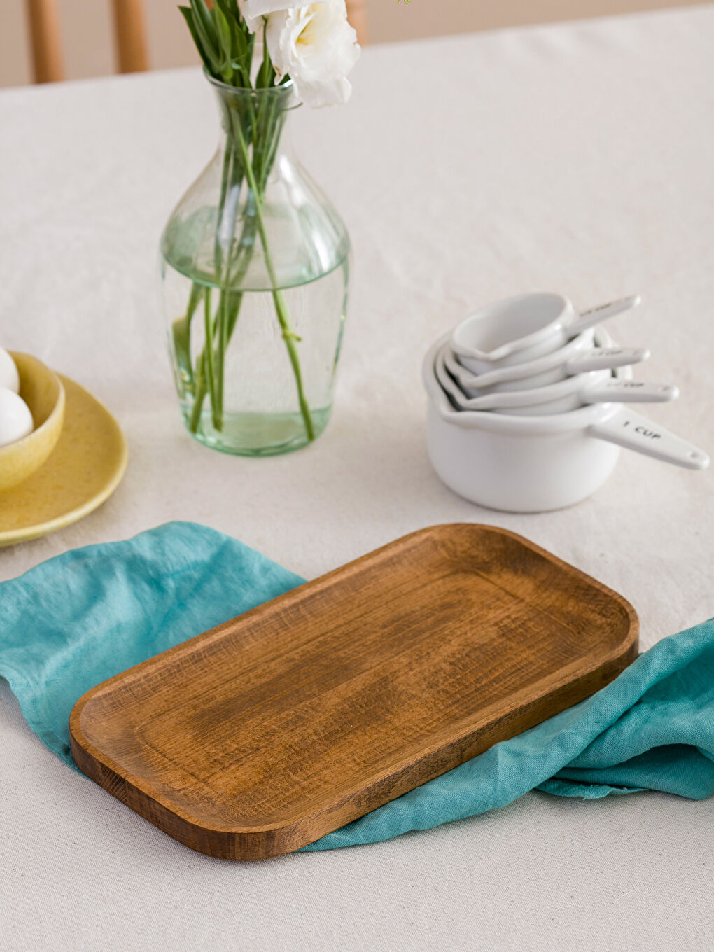 Kahverengi Ahşap Sunum Tabağı 27x14 cm-1