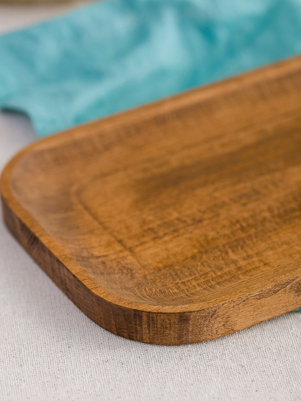 Kahverengi Ahşap Sunum Tabağı 27x14 cm-2