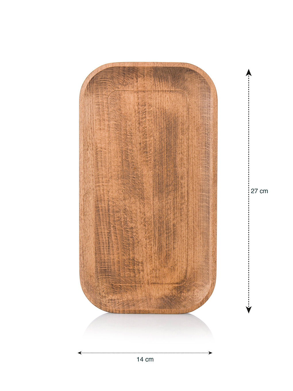 Kahverengi Ahşap Sunum Tabağı 27x14 cm-3