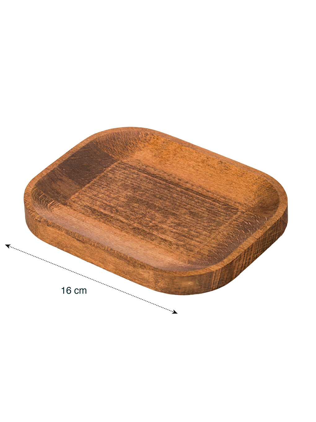 Kahverengi Ahşap Sunum Tabağı 2'li 16 cm-3