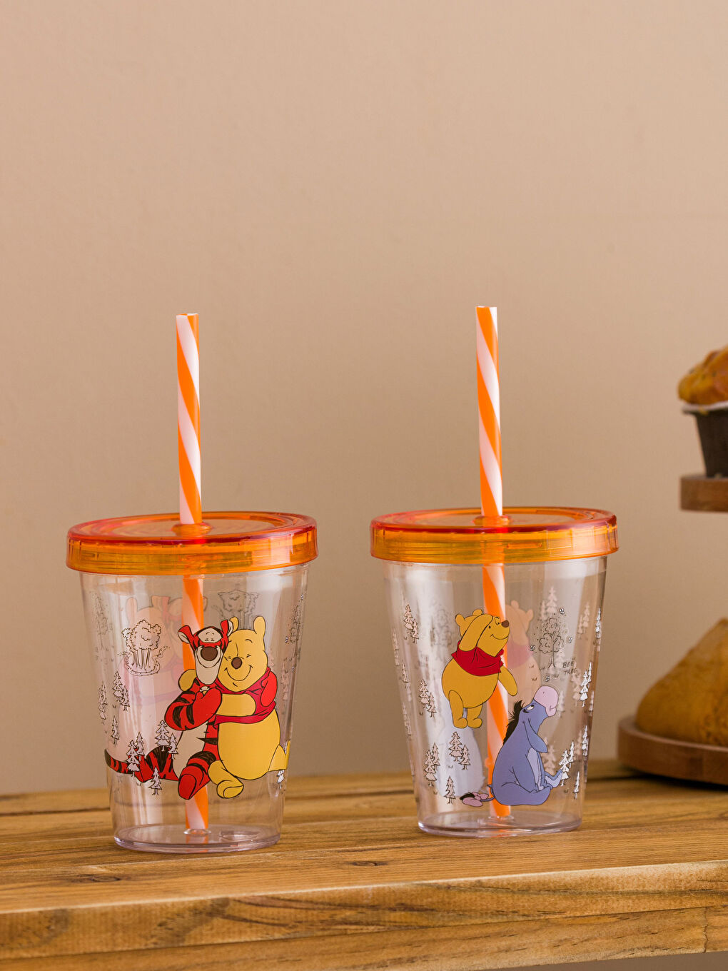 LCW HOME Karışık Baskılı Winnie The Pooh Baskılı Pipetli Bardak 2'li