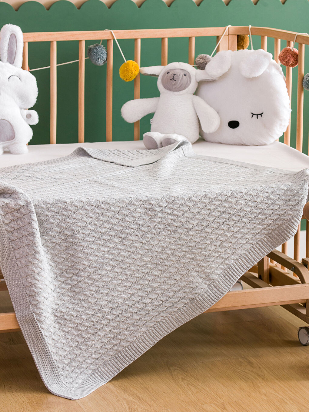 Gri Desenli Erkek Bebek Battaniyesi