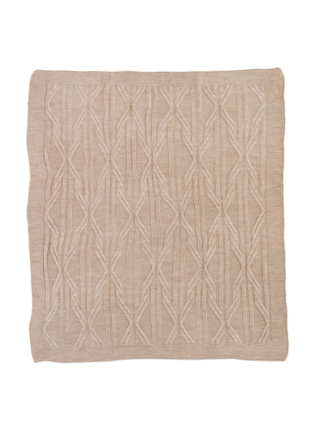 Bej Desenli Erkek Bebek Battaniye 85x95 cm-4