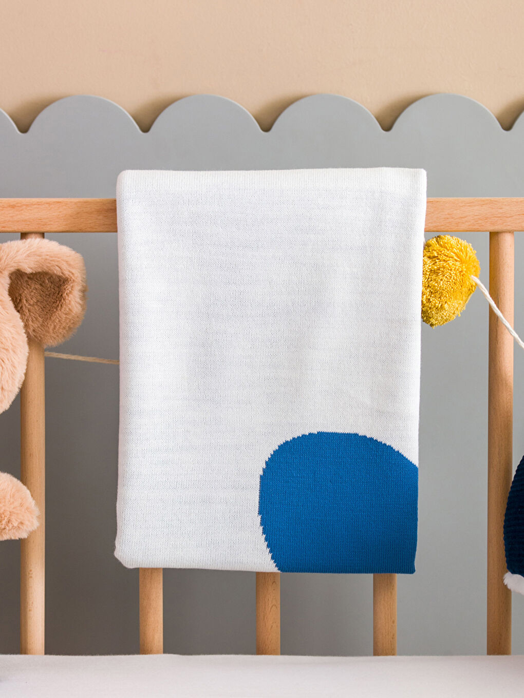 İndigo Kalp Desenli Kız Bebek Battaniye 85x95 cm-1