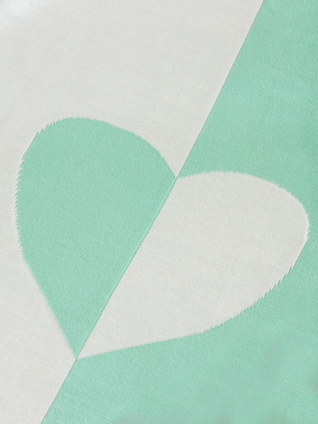 Yeşil Kalp Desenli Kız Bebek Battaniye 85x95 cm-2