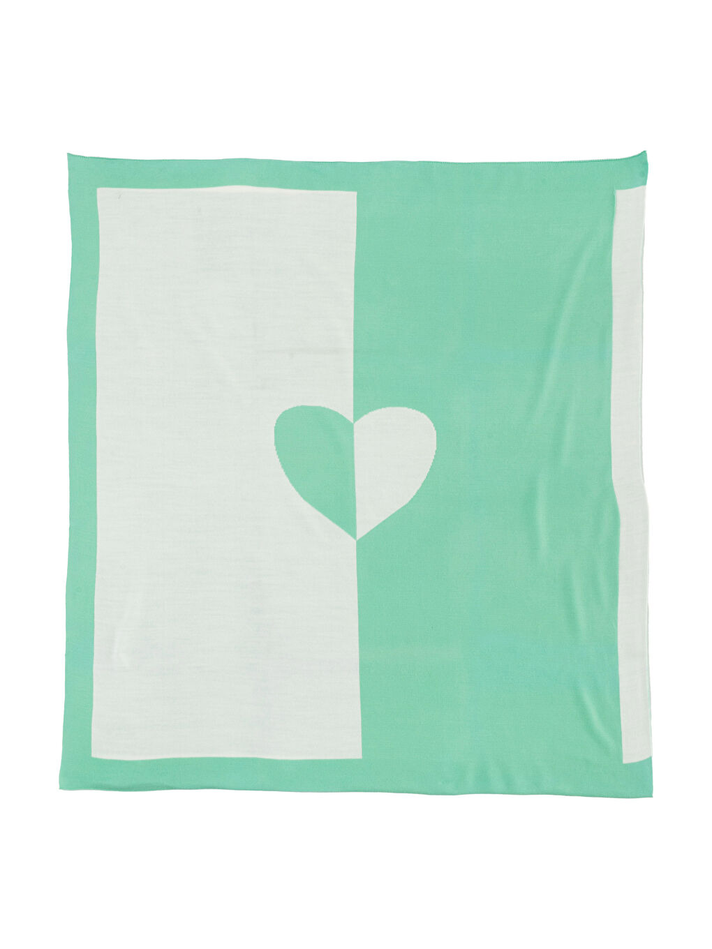 Yeşil Kalp Desenli Kız Bebek Battaniye 85x95 cm-3