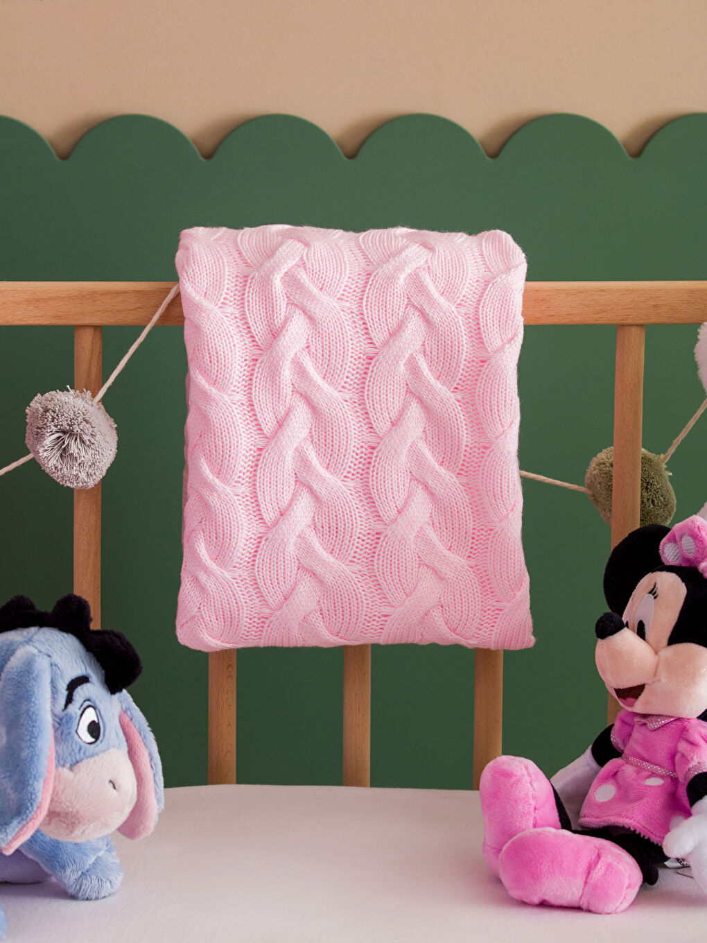 Pembe Desenli Kız Bebek Battaniye 85x95 cm-1