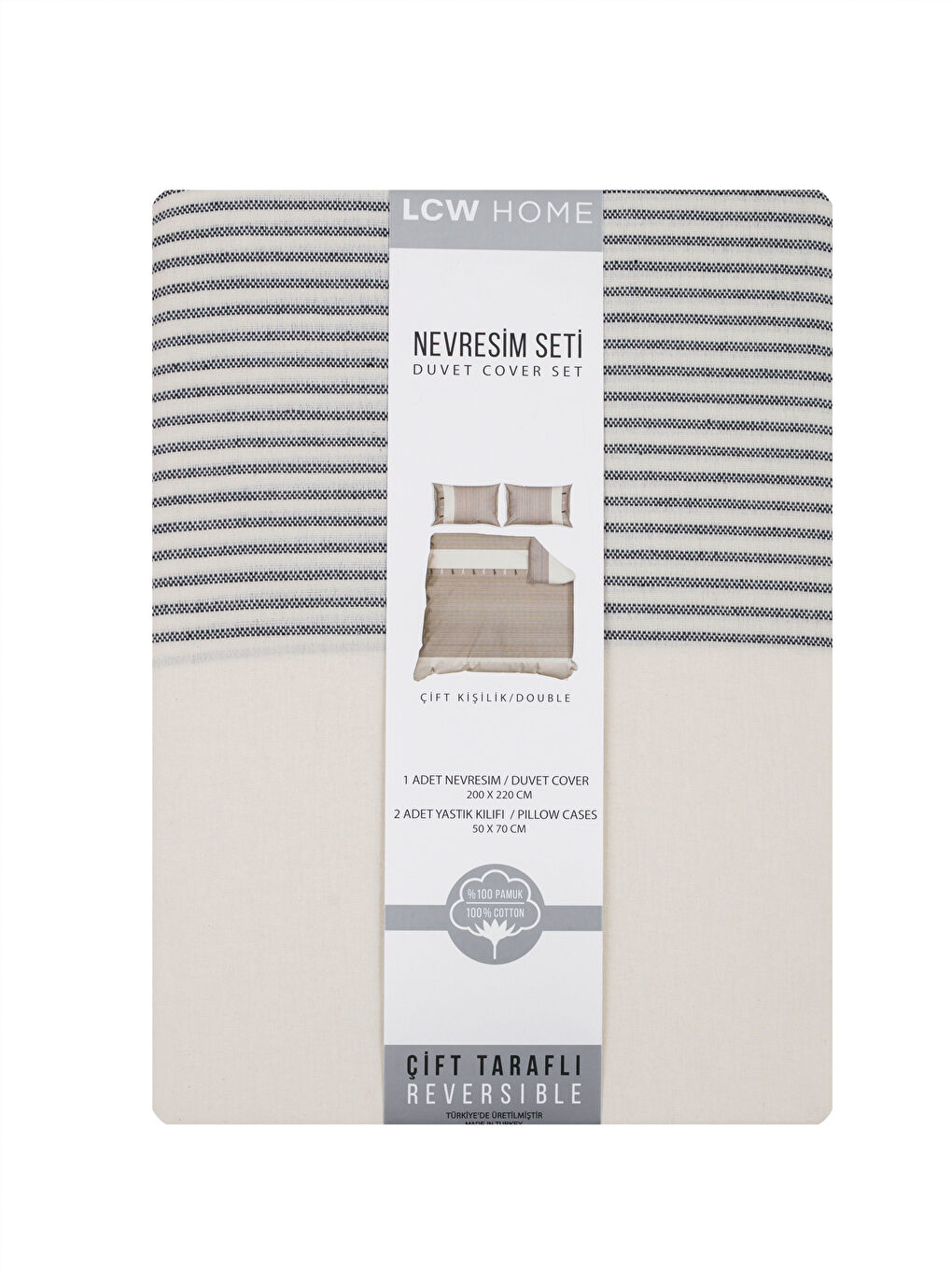 Lacivert Çizgili Çift Kişilik Nevresim Seti-6