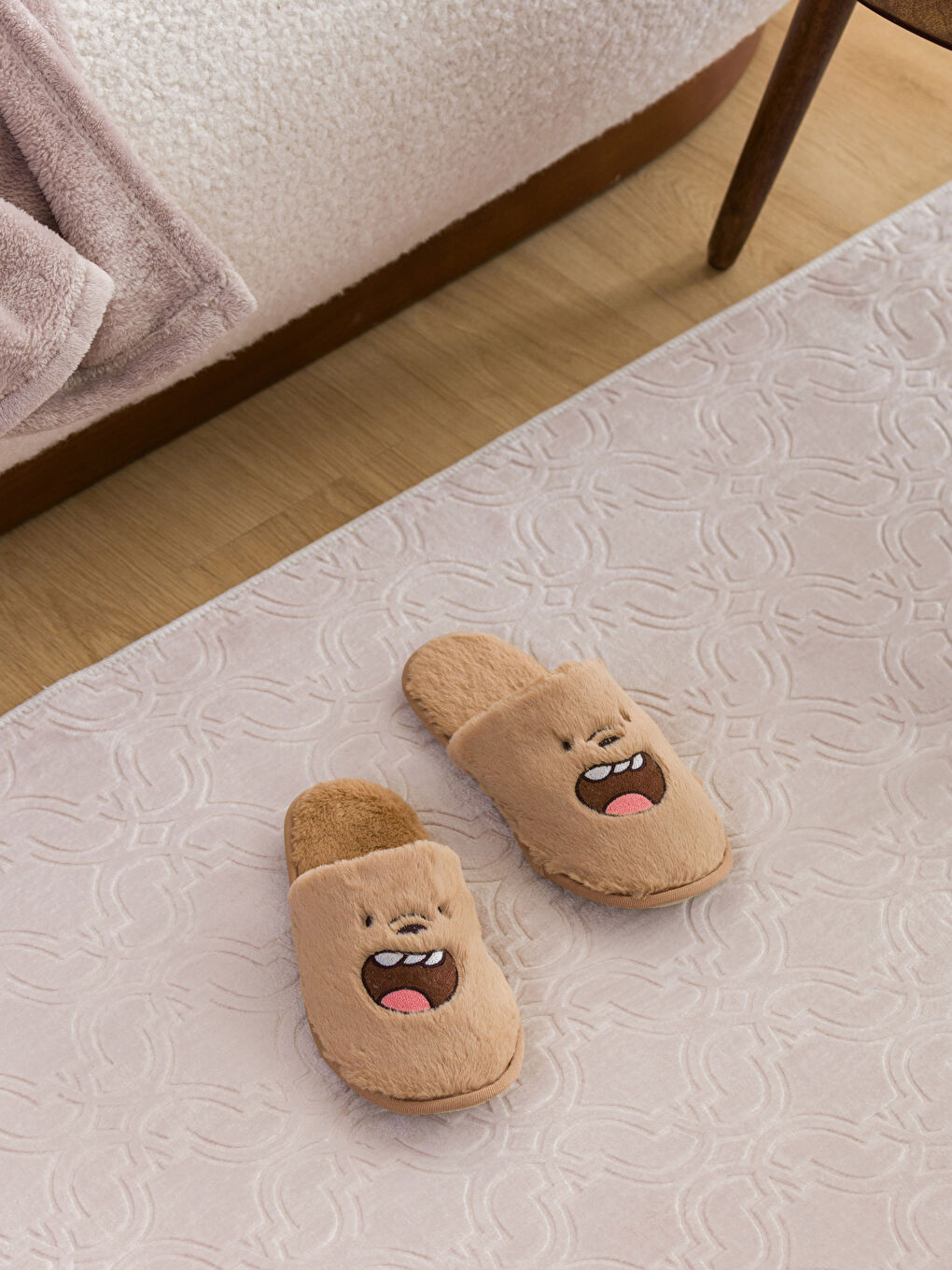 LCW HOME Printed Plush Women's House Slippers -W3EQ23Z8-F9C