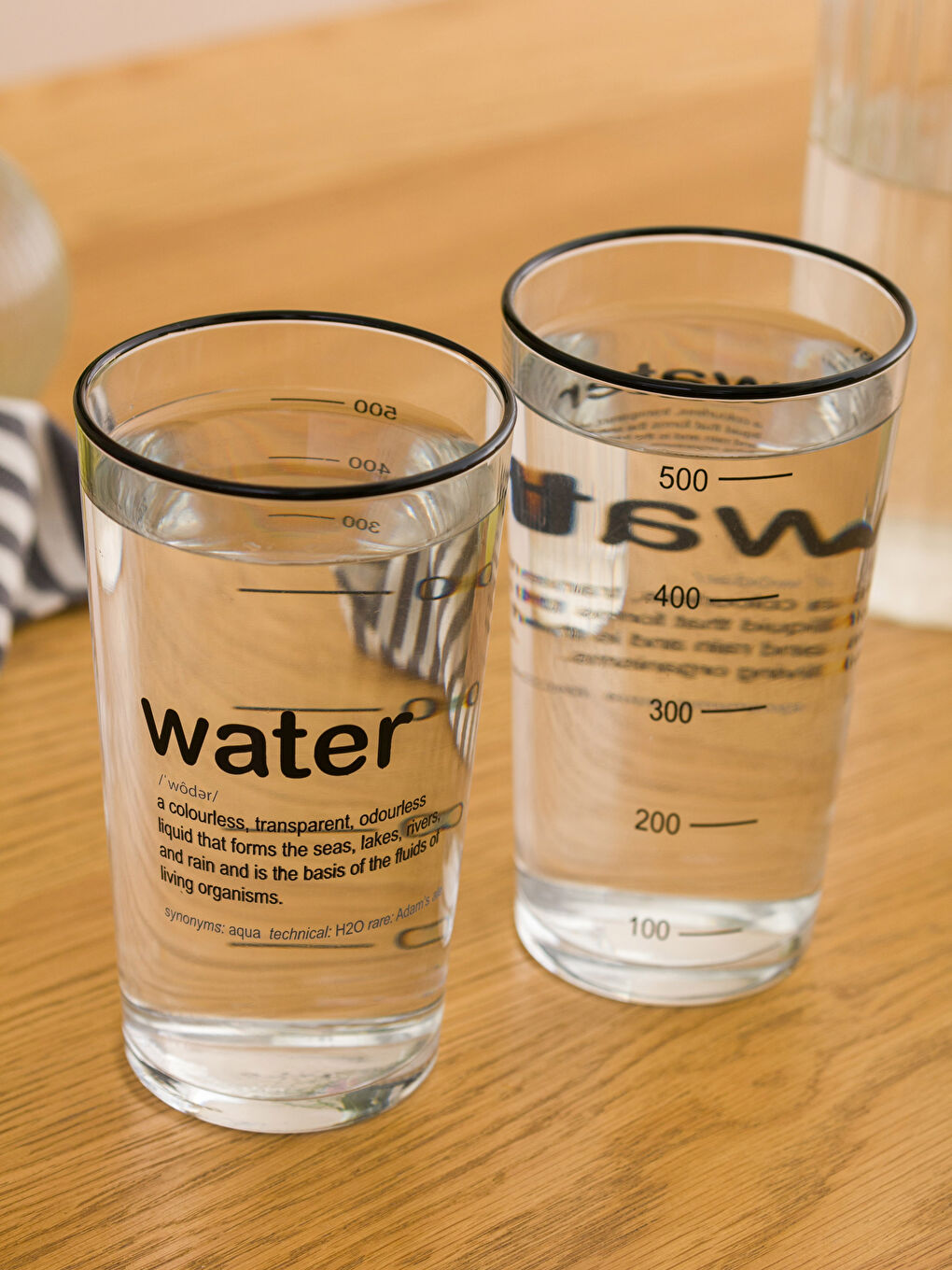 Siyah Yazı Baskılı Bardak Seti 2'li 570 ml-3