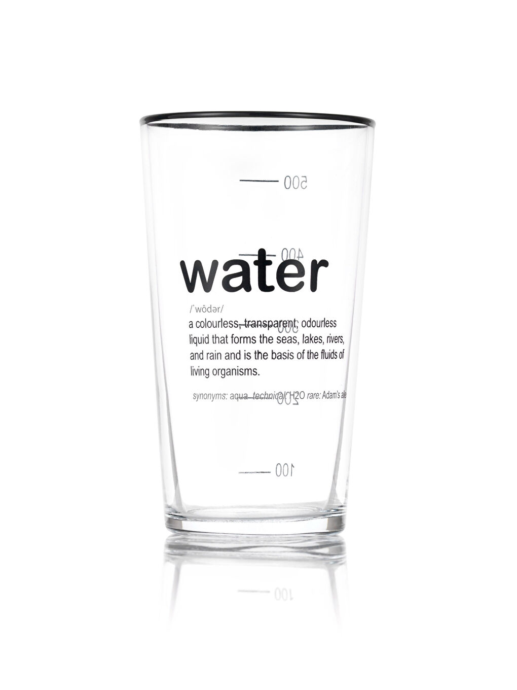 Siyah Yazı Baskılı Bardak Seti 2'li 570 ml-5