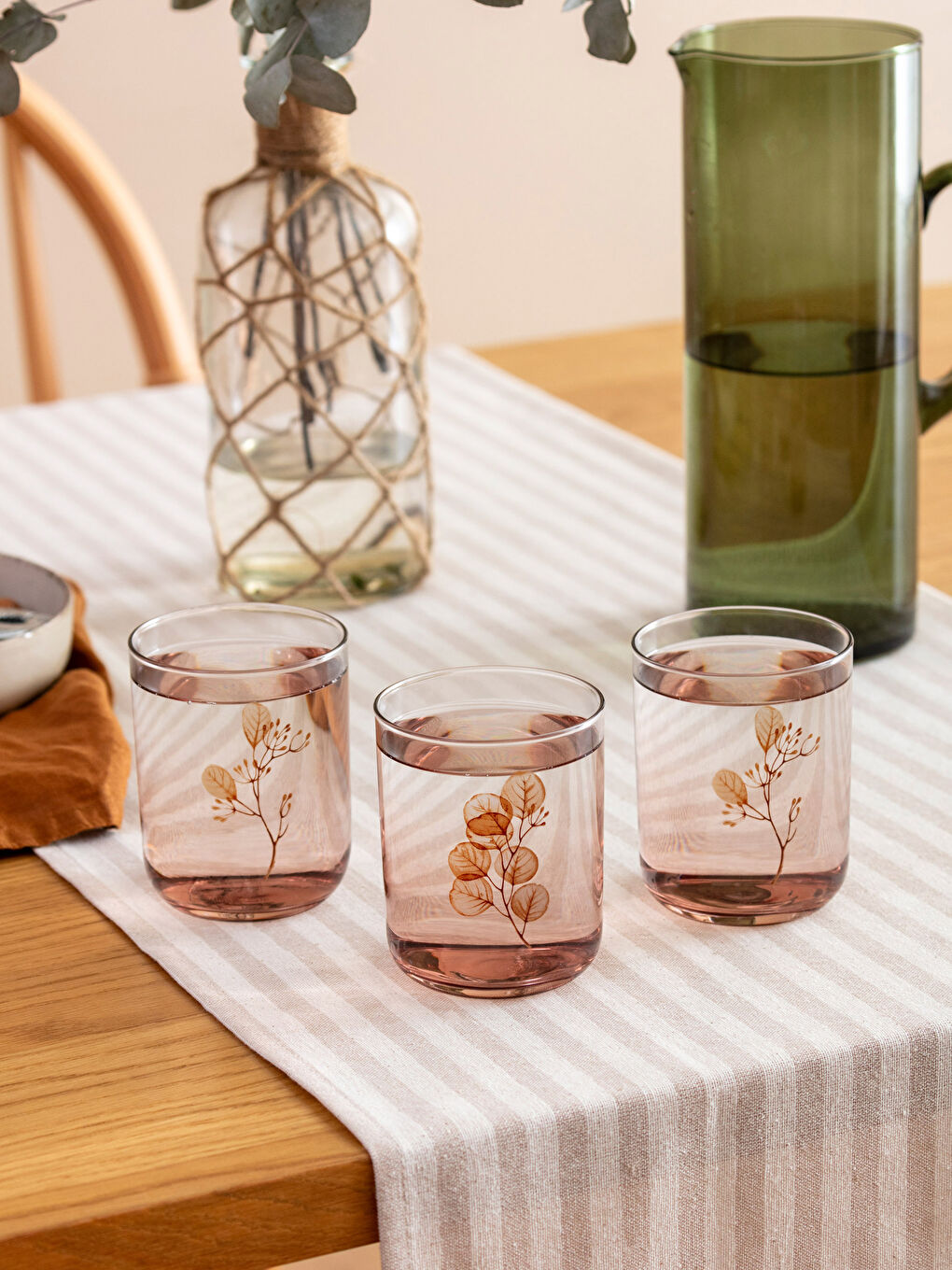 LCW HOME Kahverengi Baskılı Cam Bardak Seti 3'lü 350 ml - 1