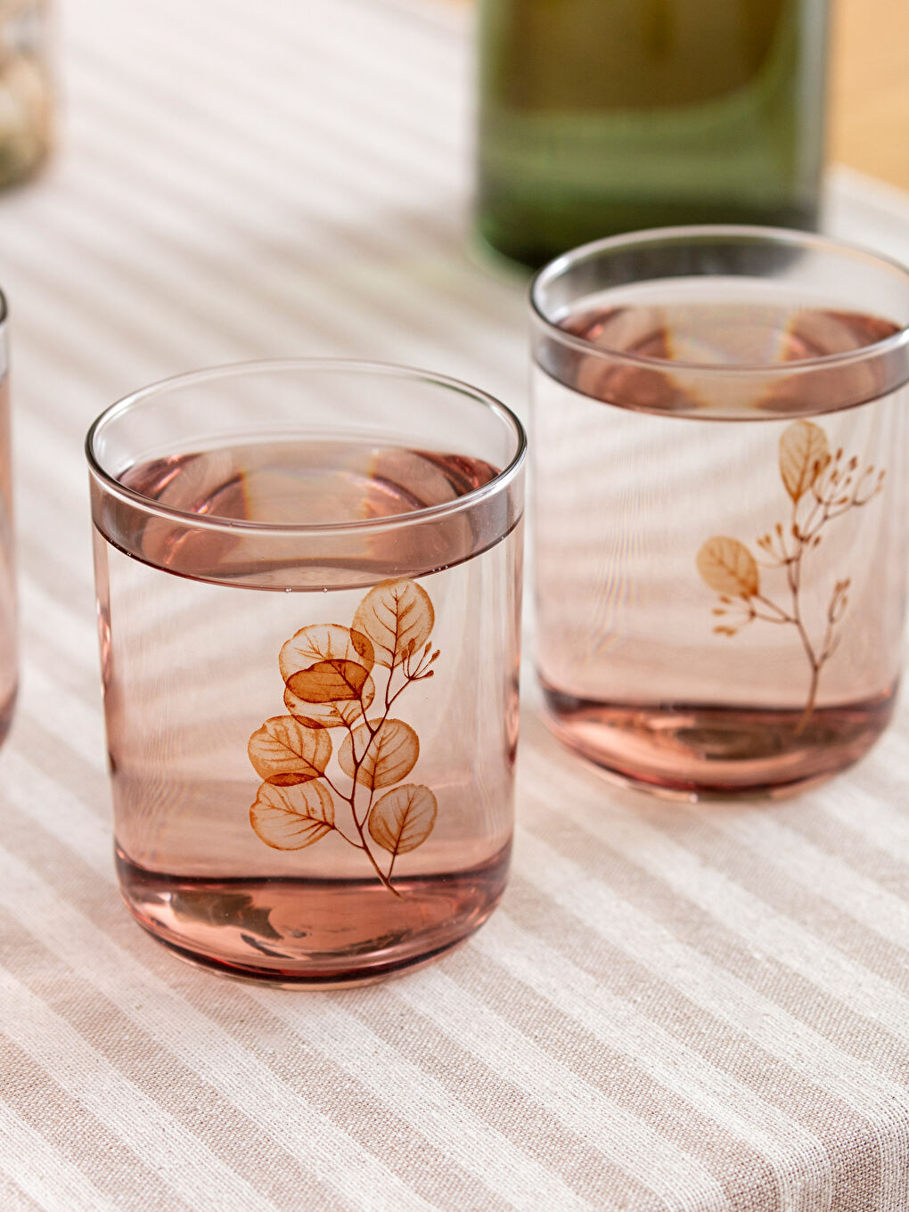 LCW HOME Kahverengi Baskılı Cam Bardak Seti 3'lü 350 ml - 3