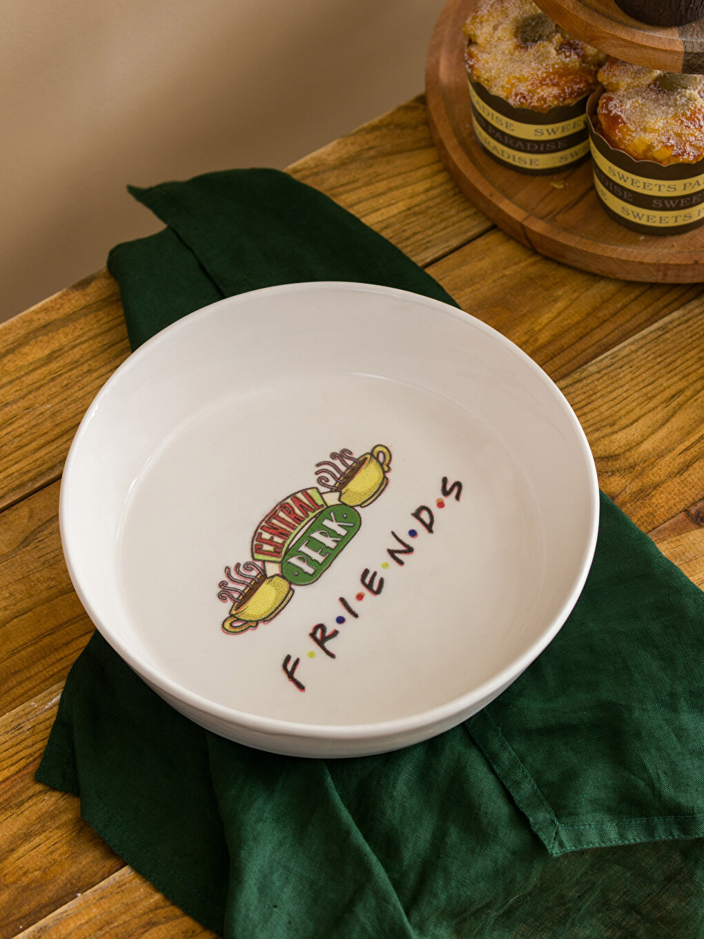 Karışık Friends Baskılı Seramik Salata Kasesi 22 cm-1