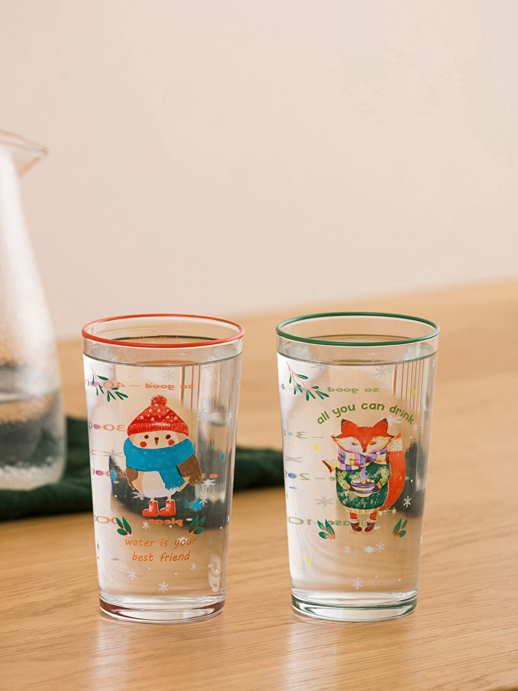 Karışık Baskılı Bardak Seti 2'li 570 ml