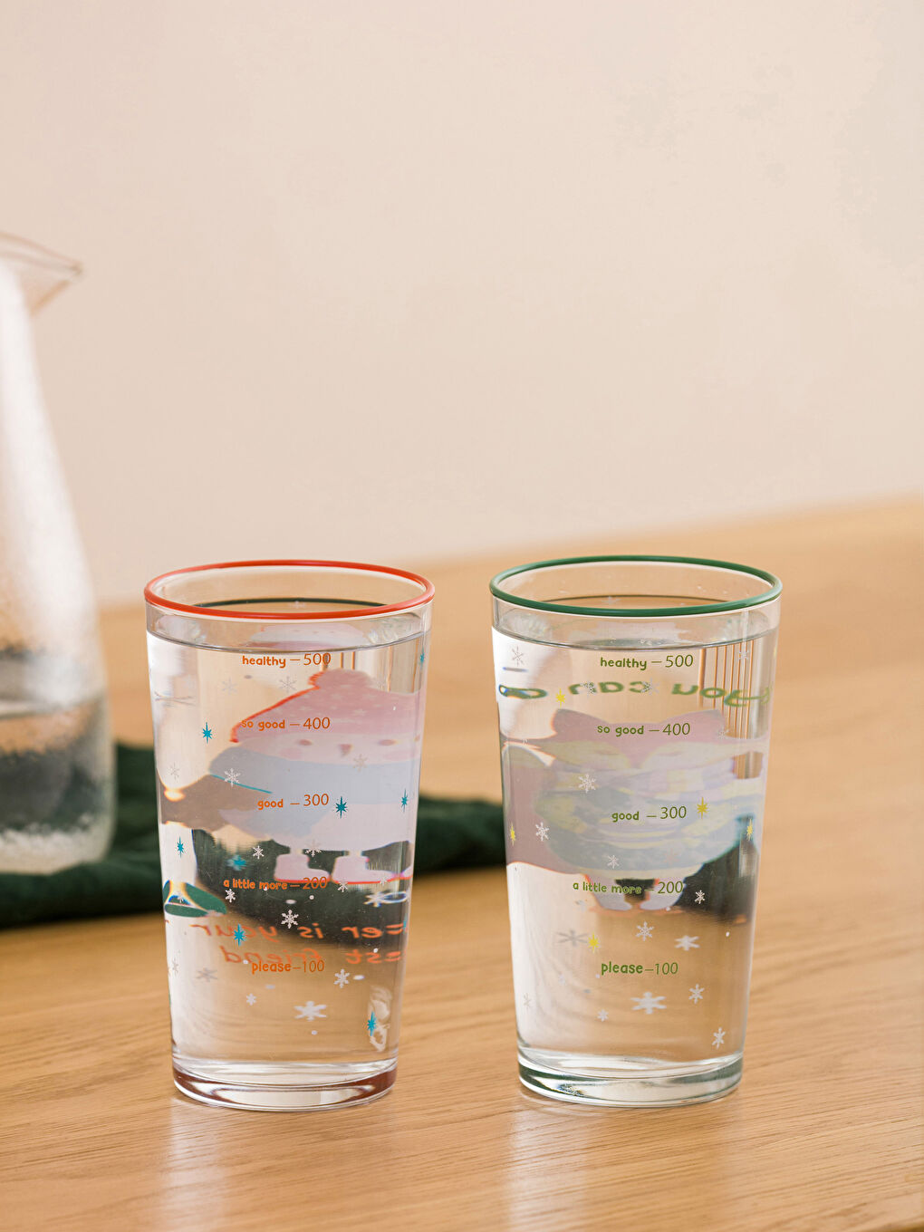 Karışık Baskılı Bardak Seti 2'li 570 ml-1