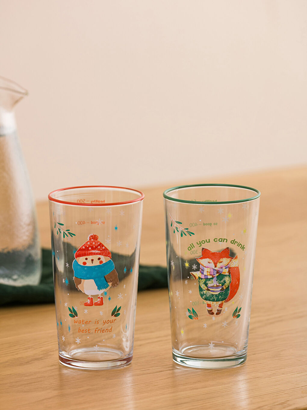 Karışık Baskılı Bardak Seti 2'li 570 ml-2