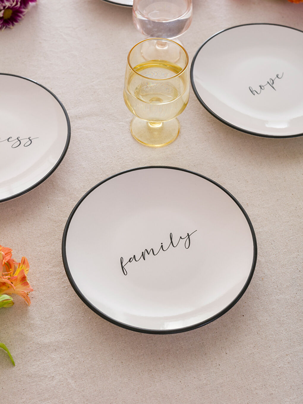 Lcw Home Assiette à gâteau en céramique imprimée texte 6 pièces -W3ES62Z8-LQJ