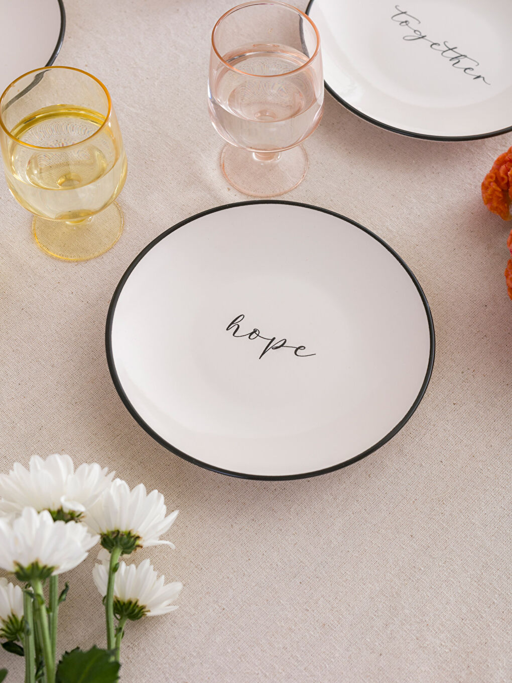 Lcw Home Assiette à gâteau en céramique imprimée texte 6 pièces -W3ES62Z8-LQJ