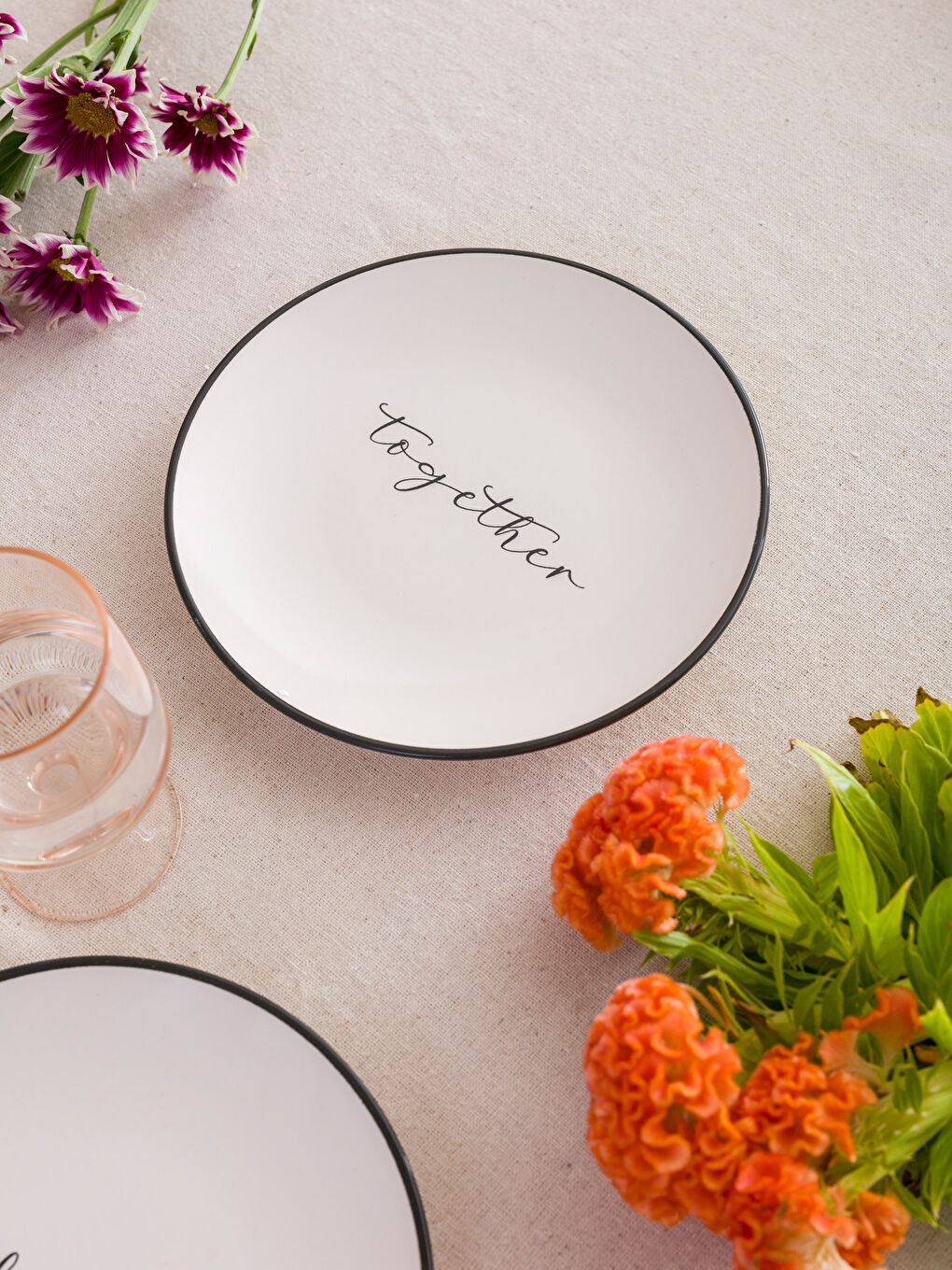 Lcw Home Assiette à gâteau en céramique imprimée texte 6 pièces -W3ES62Z8-LQJ