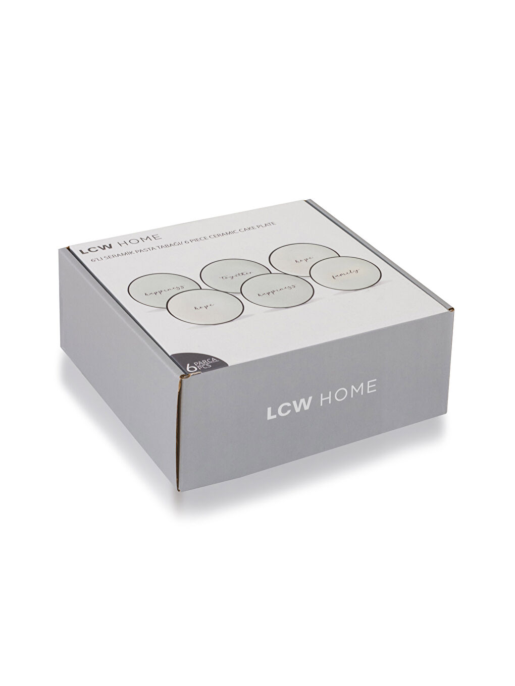 Lcw Home Assiette à gâteau en céramique imprimée texte 6 pièces -W3ES62Z8-LQJ