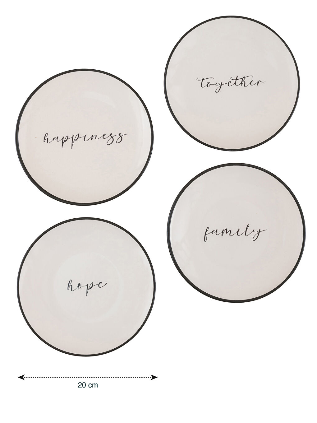 Lcw Home Assiette à gâteau en céramique imprimée texte 6 pièces -W3ES62Z8-LQJ