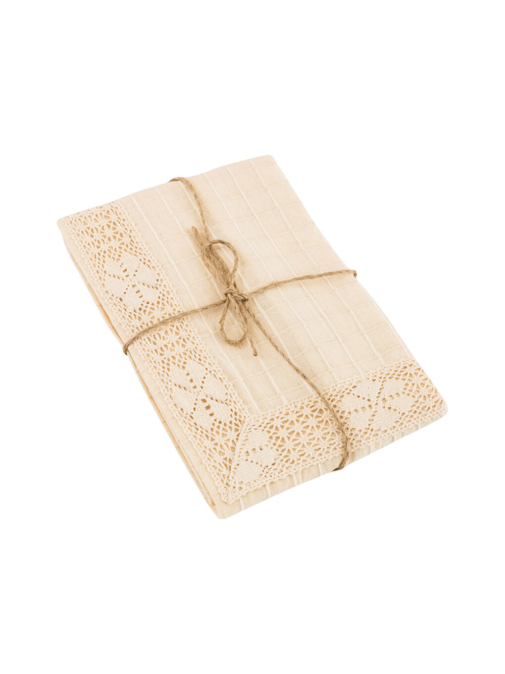 LCW HOME Ekru Dantelli Masa Örtüsü	 90x90 cm - 3