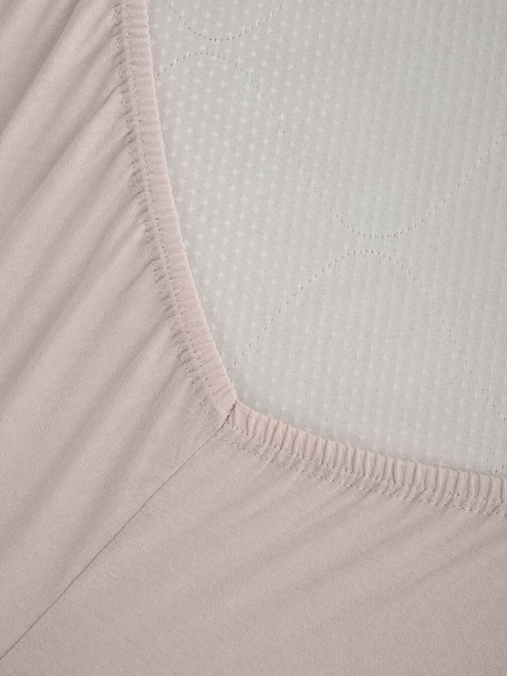 Bej Düz Pamuklu Çift Kişilik Lastikli Çarşaf 160x200x30 cm-3