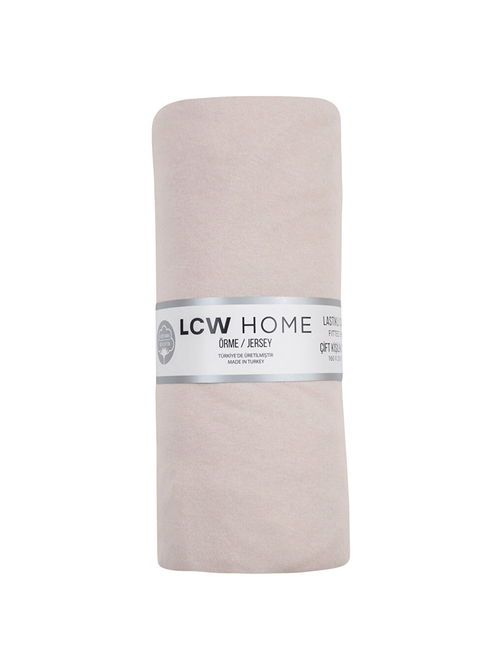 Bej Düz Pamuklu Çift Kişilik Lastikli Çarşaf 160x200x30 cm-4