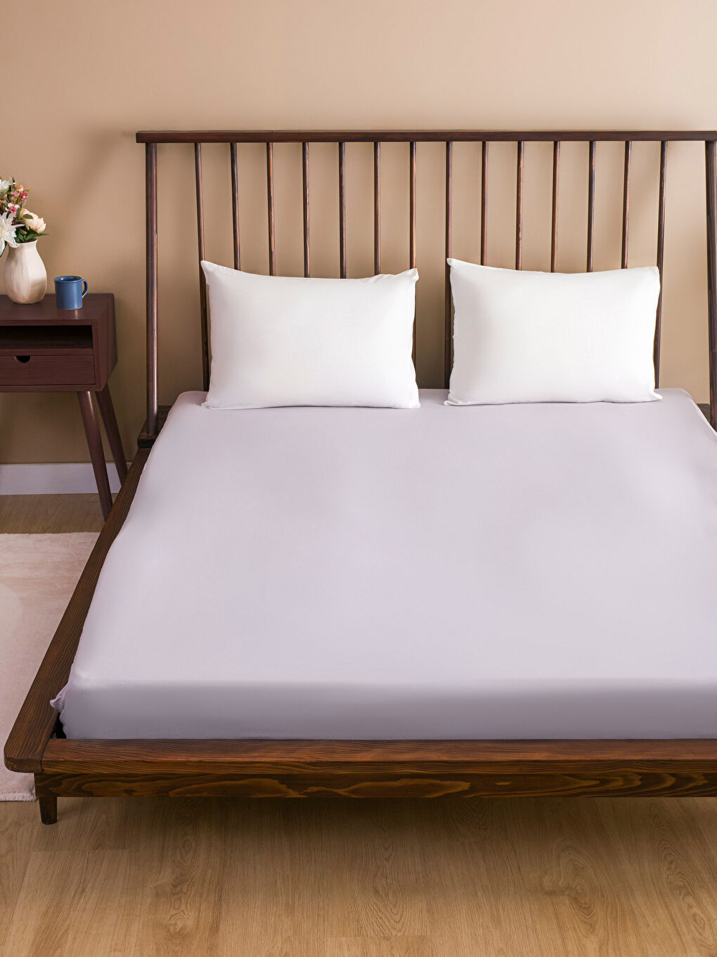 Gri Çift Kişilik Lastikli Battal Boy Dokuma Çarşaf 180x200x30