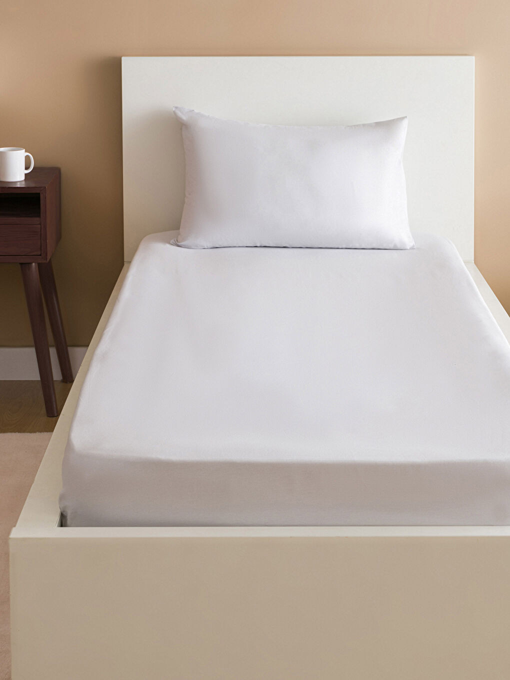 ملاية سرير قطن سادة مفرد استك 100x200x30 سم