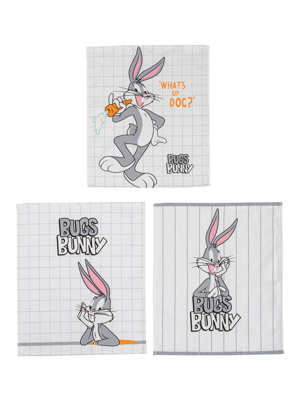 Bugs bunny принтті құрғақ тазалау шүберегі 3 данадан тұратын-4