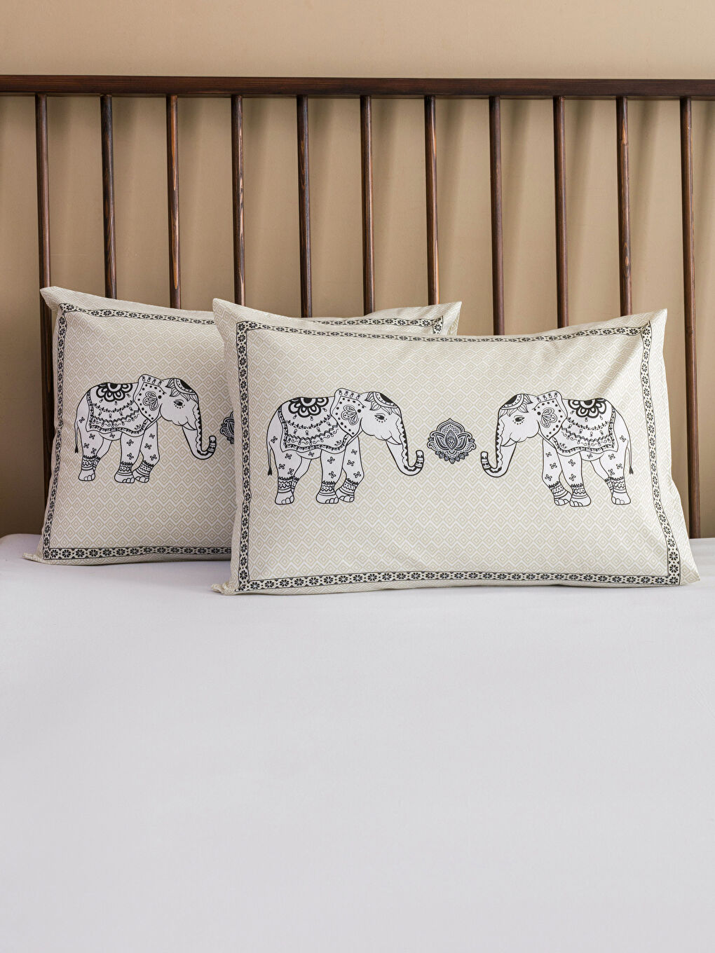 Față de Pernă cu Imprimeu Elefant, Set 2 Bucăți, 50x70 cm-1