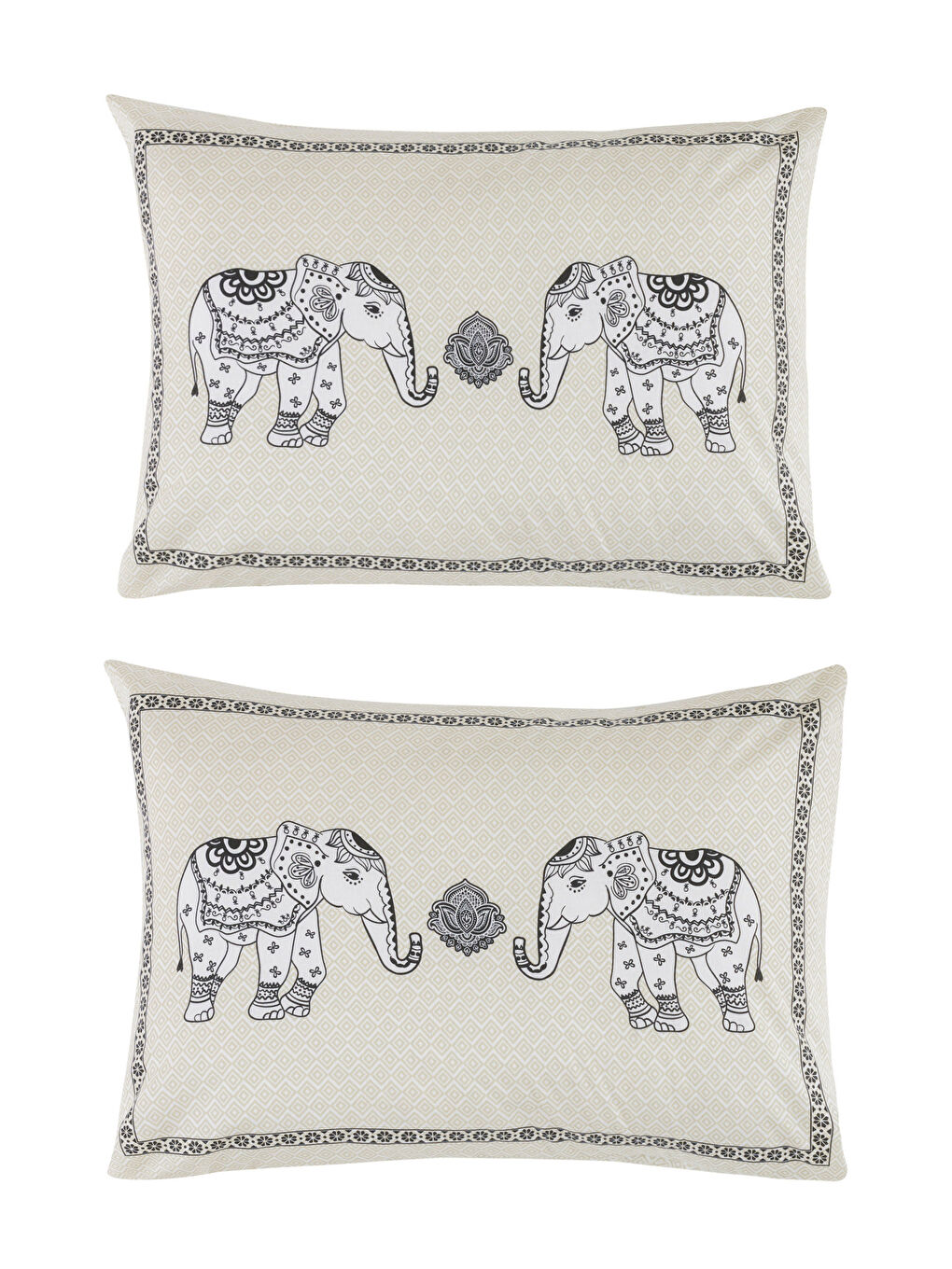 Față de Pernă cu Imprimeu Elefant, Set 2 Bucăți, 50x70 cm-4