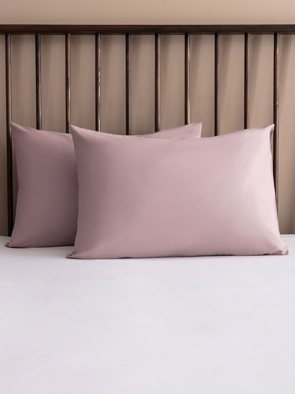 Pembe Pamuklu Yastık Kılıfı 2'li 50x70 cm-1