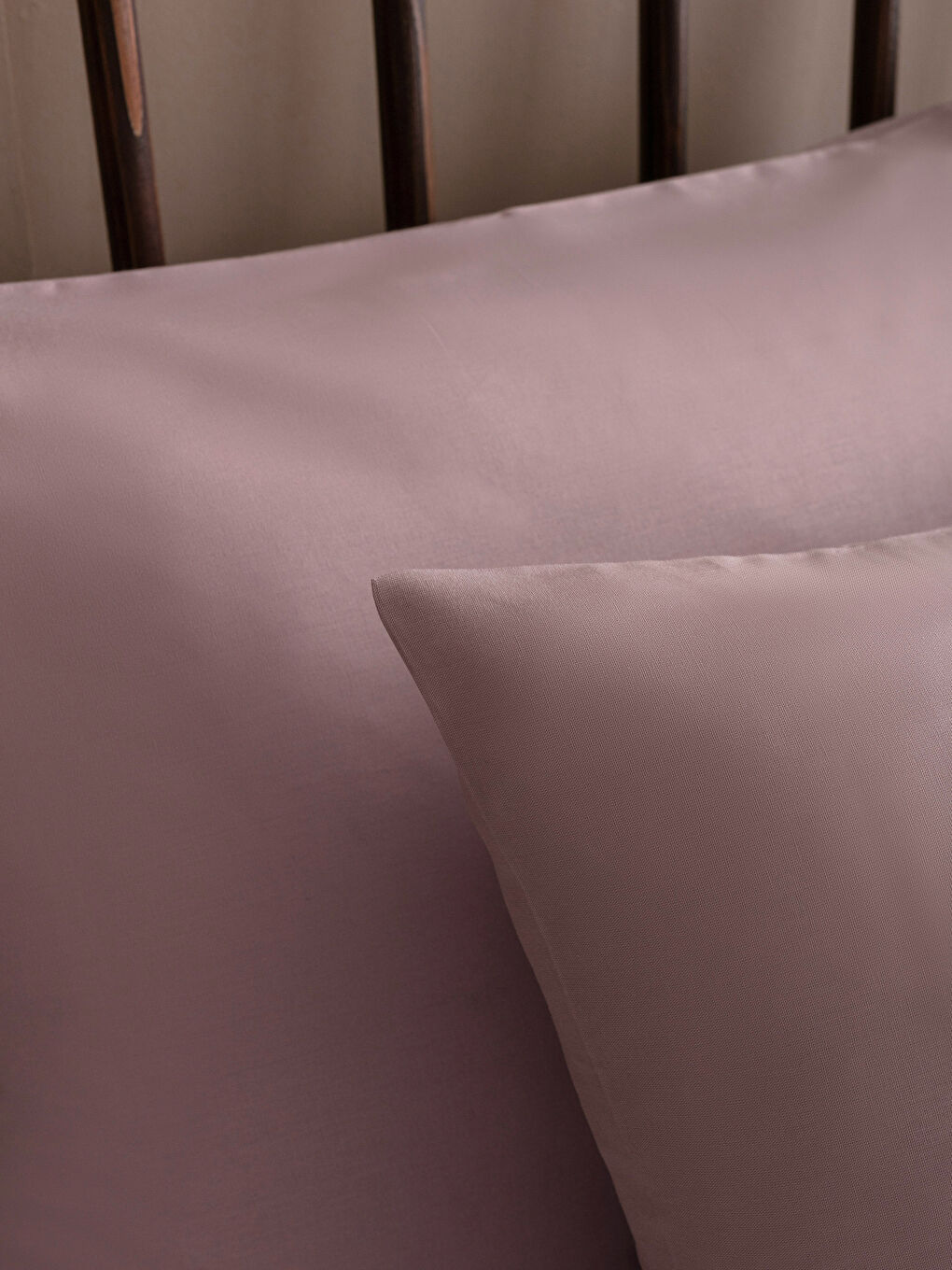 Pembe Pamuklu Yastık Kılıfı 2'li 50x70 cm-2