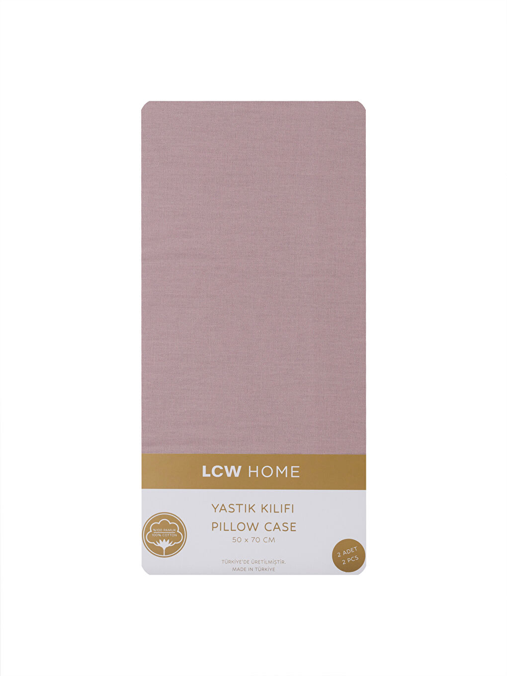 Pembe Pamuklu Yastık Kılıfı 2'li 50x70 cm-3
