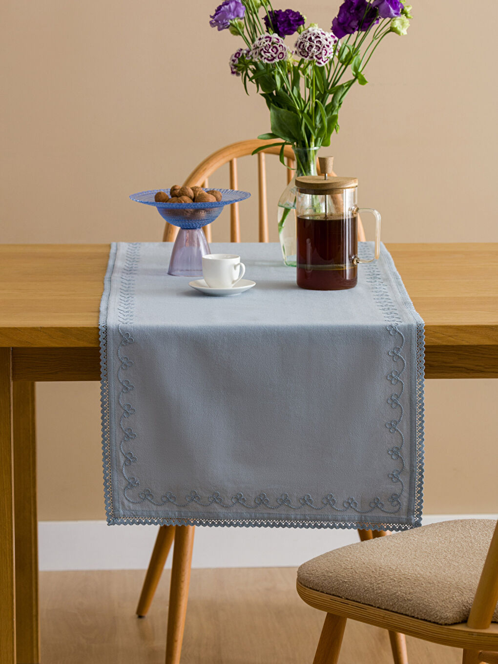 Traversă Cu Detalii Din Dantelă 45x150 cm-1