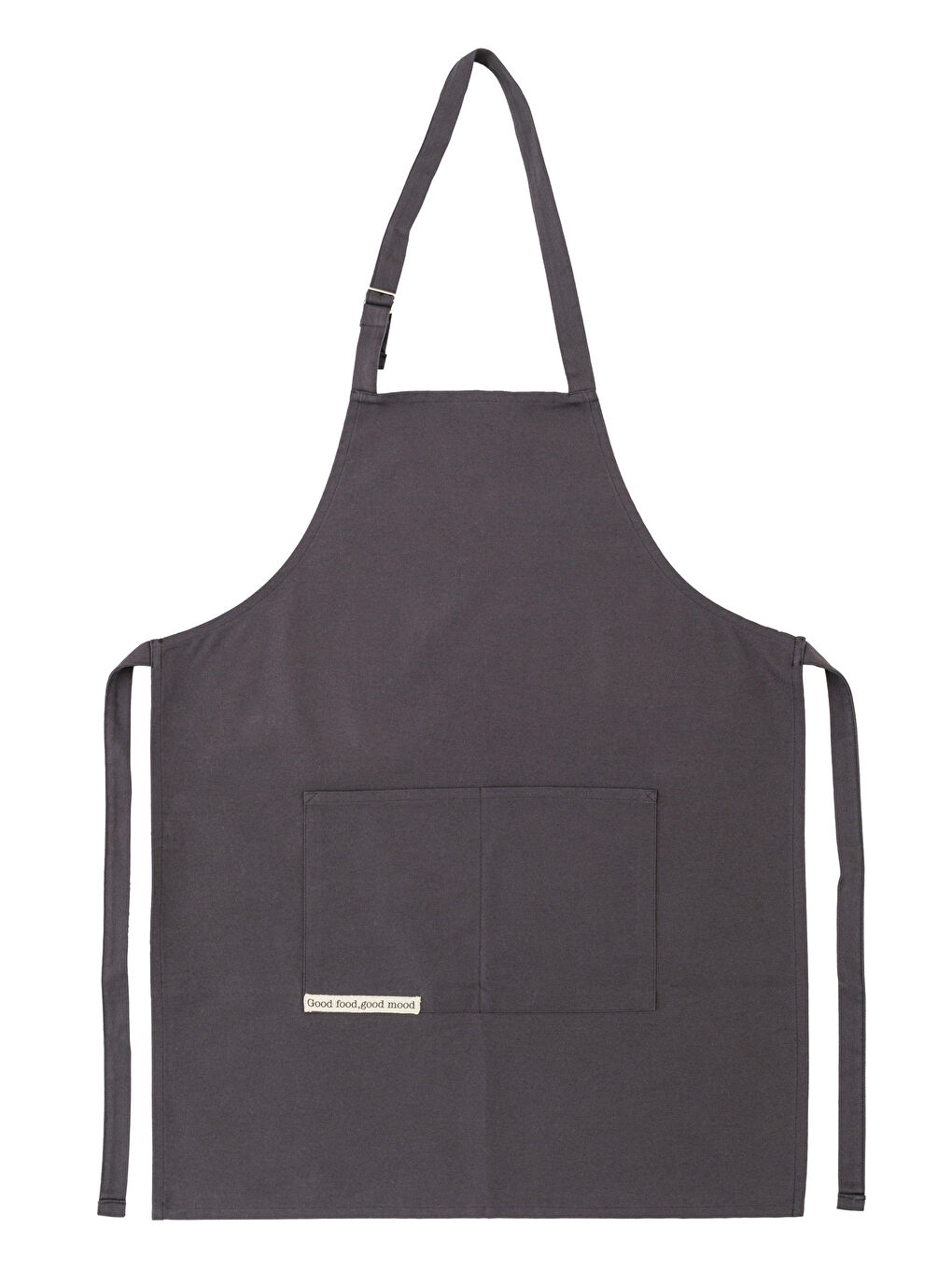 Antrasit Etiket Baskılı Gabardin Mutfak Önlüğü-4
